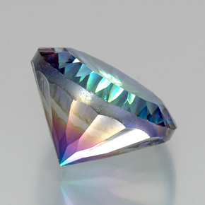Quartzo místico multicolorido natural 19,10ct, corte redondo, VVS