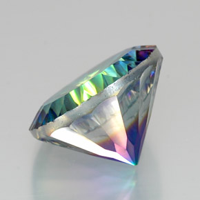 Quartzo místico multicolorido natural 18,89ct, corte redondo, VVS-VS