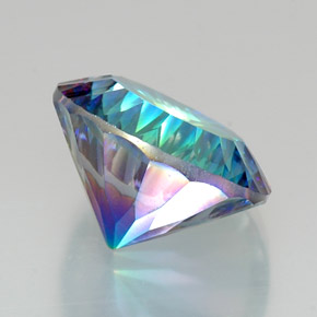 Quartzo místico multicolorido natural 18,47ct, corte redondo, VVS
