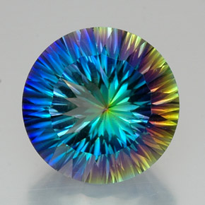 Quartzo Místico Top Rainbow Natural 20.03ct, Corte Redondo, VVS