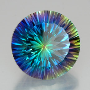 Quartzo Místico Top Rainbow Natural 20.03ct, Corte Redondo, VVS