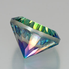 Quartzo místico multicolorido natural 20,63ct, corte redondo, VVS