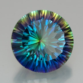 Quartzo místico multicolorido natural 18,13ct, corte redondo, VVS