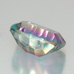 Quartzo místico multicolorido natural 20,61ct, almofada cortada, VVS