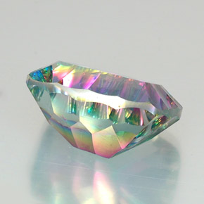 Quartzo místico multicolorido natural 20,76ct, almofada cortada, VVS