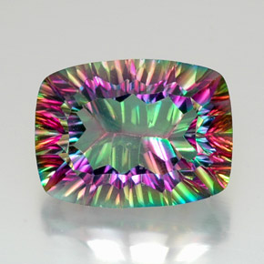 Quartzo Místico Top Rainbow Natural 21.13ct, Almofada cortada, VVS