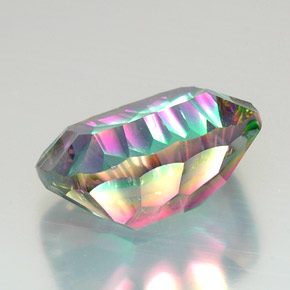 Quartzo Místico Top Rainbow Natural 21.13ct, Almofada cortada, VVS
