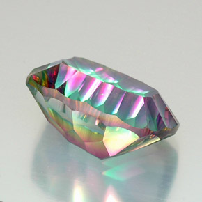 Quartzo místico multicolorido natural 20,58ct, almofada cortada, VVS