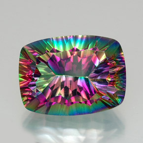 Quartzo Místico Top Rainbow Natural 20.66ct, Almofada cortada, VVS