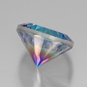 Quartzo místico multicolorido natural 19,18ct, corte redondo, VVS