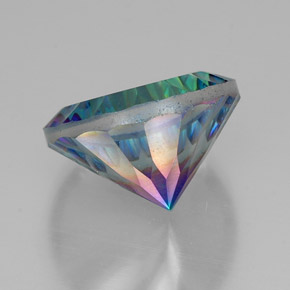 Quartzo místico multicolorido natural 18,77ct, corte redondo, VVS