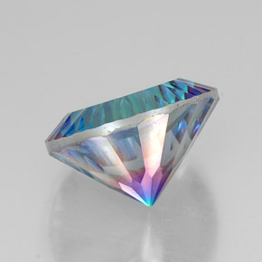 Quartzo místico multicolorido natural 18,32ct, corte redondo, VVS