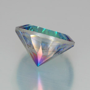 Quartzo místico multicolorido natural 18,31ct, corte redondo, VVS