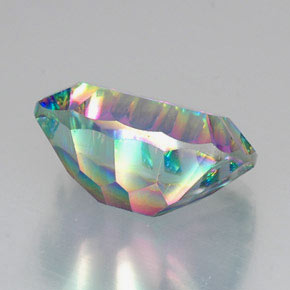 Quartzo Místico Top Rainbow Natural 20.44ct, Almofada cortada, VVS