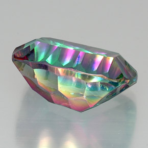 Quartzo místico multicolorido natural 20,14ct, almofada cortada, VVS-VS