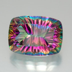 Quartzo Místico Top Rainbow Natural 20.50ct, Almofada cortada, VVS-VS