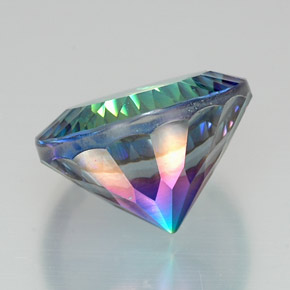 Quartzo místico multicolorido natural 19,88ct, corte redondo, VS