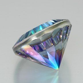 Quartzo místico multicolorido natural 20,55ct, corte redondo, VVS