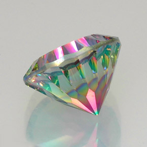 Quartzo místico multicolorido natural 11,85ct, corte redondo, VVS