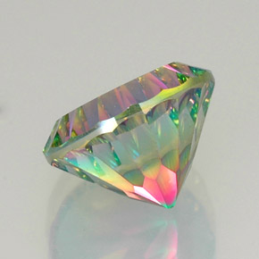 Quartzo místico multicolorido natural 12,26ct, corte redondo, VVS