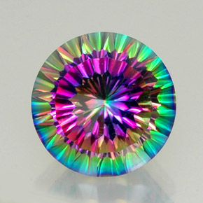 Quartzo Místico Top Rainbow Natural 12.78ct, Corte Redondo, VVS-VS