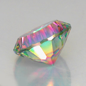 Quartzo místico multicolorido natural 11,47ct, corte redondo, VVS-VS