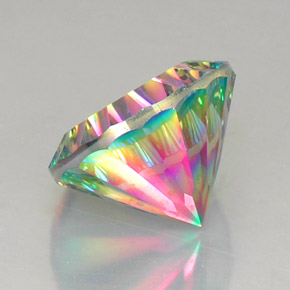 Quartzo Místico Top Rainbow Natural 12.82ct, Corte Redondo, VVS-VS