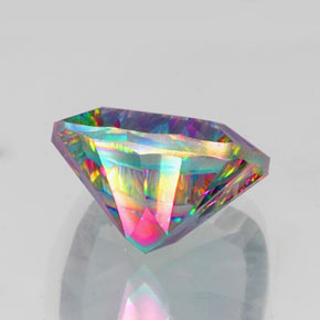 Quartzo místico multicolorido natural 15,07ct, almofada cortada, VVS-VS