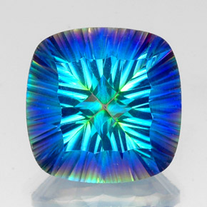 Quartzo místico multicolorido natural 19,84ct, almofada cortada, VS