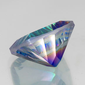 Quartzo místico multicolorido natural 19,84ct, almofada cortada, VS