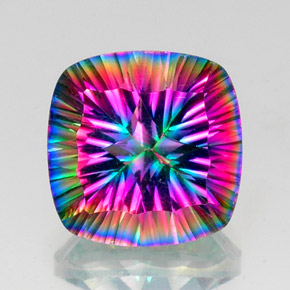Quartzo místico multicolorido natural 14,88ct, almofada cortada, VS
