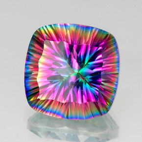 Quartzo místico multicolorido natural 14,88ct, almofada cortada, VS