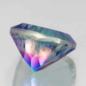 Quartzo místico multicolorido natural 22,51ct, almofada cortada, VS