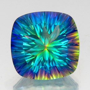Quartzo Místico Top Rainbow Natural 20.83ct, Almofada cortada, VS