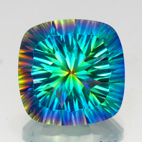 Quartzo místico multicolorido natural 20,88ct, almofada cortada, VS