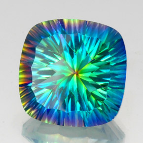 Quartzo místico multicolorido natural 20,88ct, almofada cortada, VS