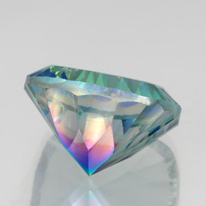 Quartzo místico multicolorido natural 20,88ct, almofada cortada, VS