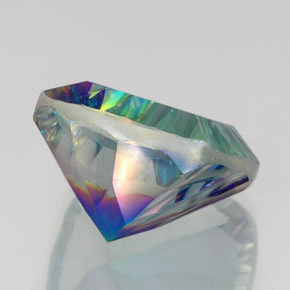 Quartzo místico multicolorido natural 22,17ct, almofada cortada, VS