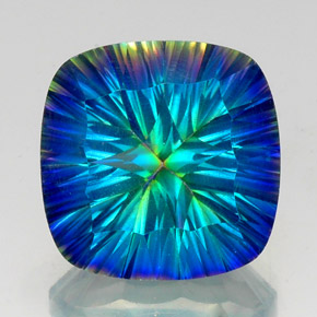 Quartzo místico multicolorido natural 20,90ct, almofada cortada, VS