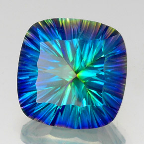 Quartzo místico multicolorido natural 20,90ct, almofada cortada, VS