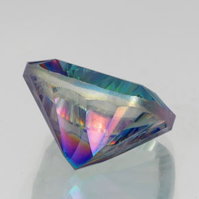 Quartzo místico multicolorido natural 20,90ct, almofada cortada, VS