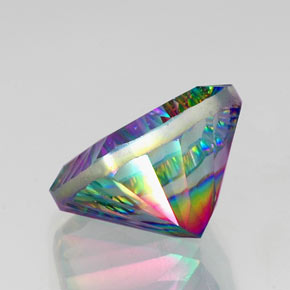 Quartzo Místico Top Rainbow Natural 15.60ct, Almofada cortada, VVS-VS