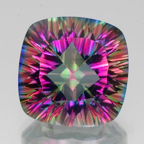 Quartzo místico multicolorido natural 16,84ct, almofada cortada, VS