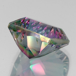 Quartzo místico multicolorido natural 16,84ct, almofada cortada, VS