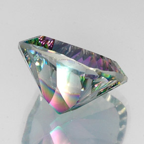 Quartzo místico multicolorido natural 15,26ct, almofada cortada, VVS-VS