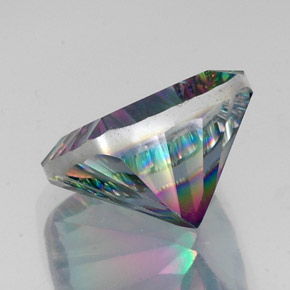 Quartzo Místico Top Rainbow Natural 15.59ct, Almofada cortada, VVS-VS