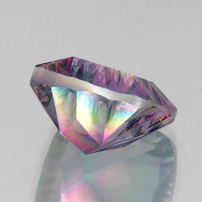 Quartzo místico multicolorido natural 15,31ct, almofada cortada, VVS-VS