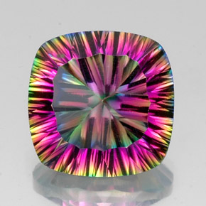 Quartzo Místico Top Rainbow Natural 14.54ct, Almofada cortada, VVS-VS