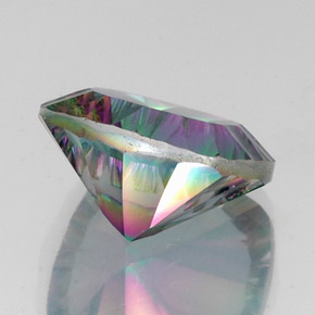 Quartzo Místico Top Rainbow Natural 14.54ct, Almofada cortada, VVS-VS