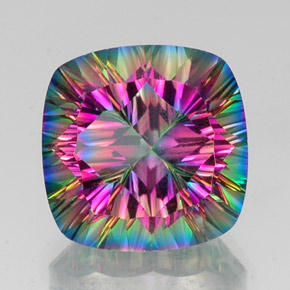 Quartzo místico multicolorido natural 17,02ct, almofada cortada, VS